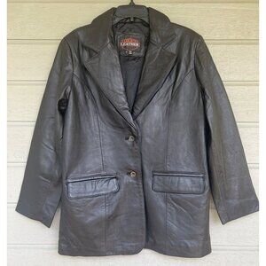 Vintage Lucky Leather Mens 100% Genuine Leather Jacket Size Medium Black